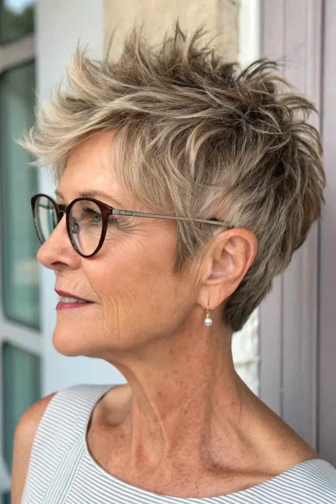 14 Chic Short Hairstyles For Women Over 50 That Look Great With Glasses 3 BC2