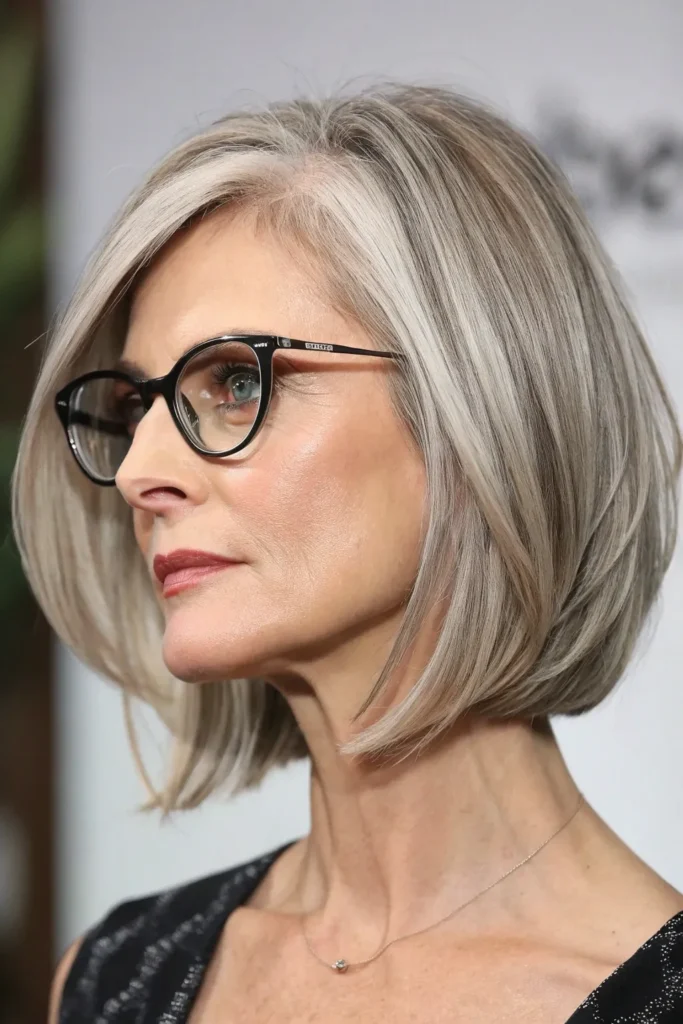 14 Chic Short Hairstyles For Women Over 50 That Look Great With Glasses 4 BC3