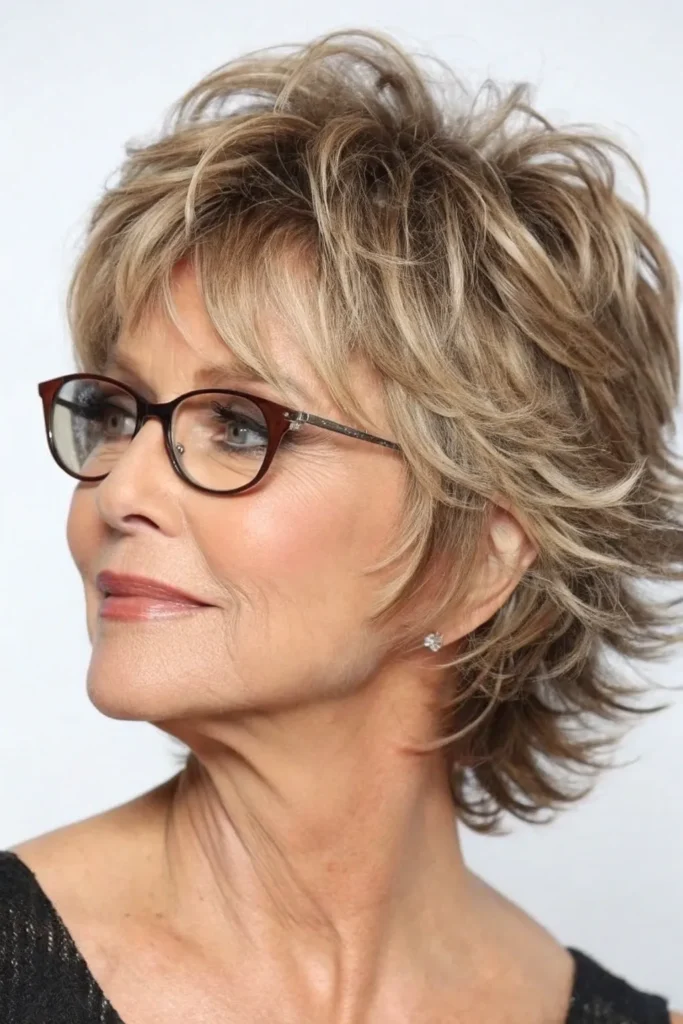 14 Chic Short Hairstyles For Women Over 50 That Look Great With Glasses 5 BC4