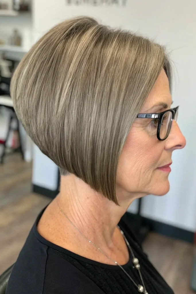 14 Chic Short Hairstyles For Women Over 50 That Look Great With Glasses 6 BC5