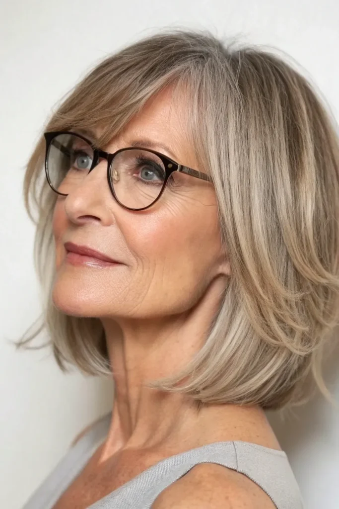 14 Chic Short Hairstyles For Women Over 50 That Look Great With Glasses 8 BC7