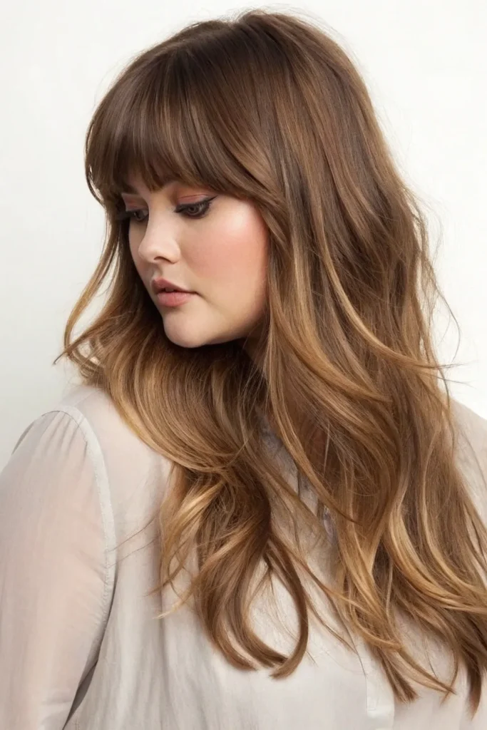 16 Butterfly Haircuts with Bangs for Long Hair and Round Faces 11 CB10