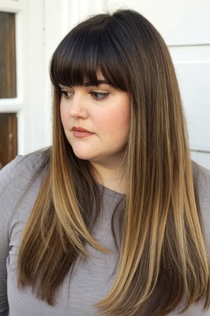 16 Butterfly Haircuts with Bangs for Long Hair and Round Faces 15 CB14