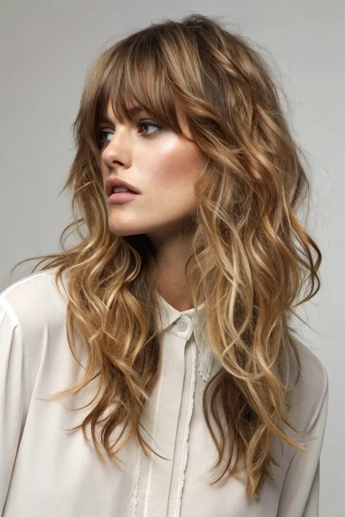 16 Butterfly Haircuts with Bangs for Long Hair and Round Faces 16 CB15