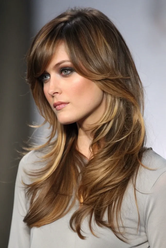 16 Butterfly Haircuts with Bangs for Long Hair and Round Faces 3 CB2