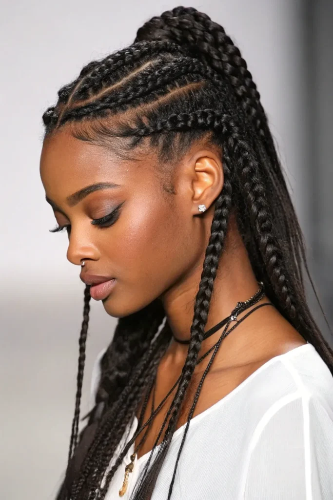14 Braided Half Up Half Down Hairstyles for Black Women You Can’t Miss 14 CH13
