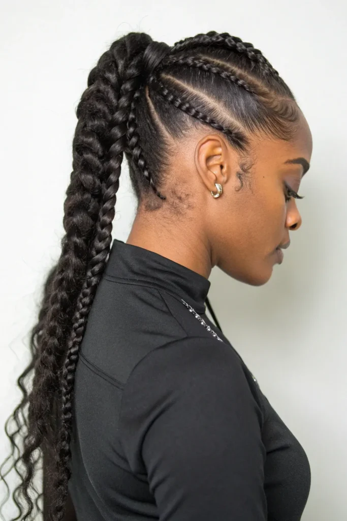 14 Braided Half Up Half Down Hairstyles for Black Women You Can’t Miss 4 CH3