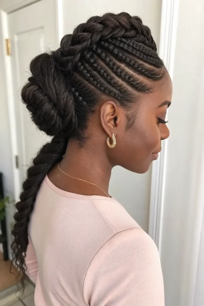 14 Braided Half Up Half Down Hairstyles for Black Women You Can’t Miss 6 CH5