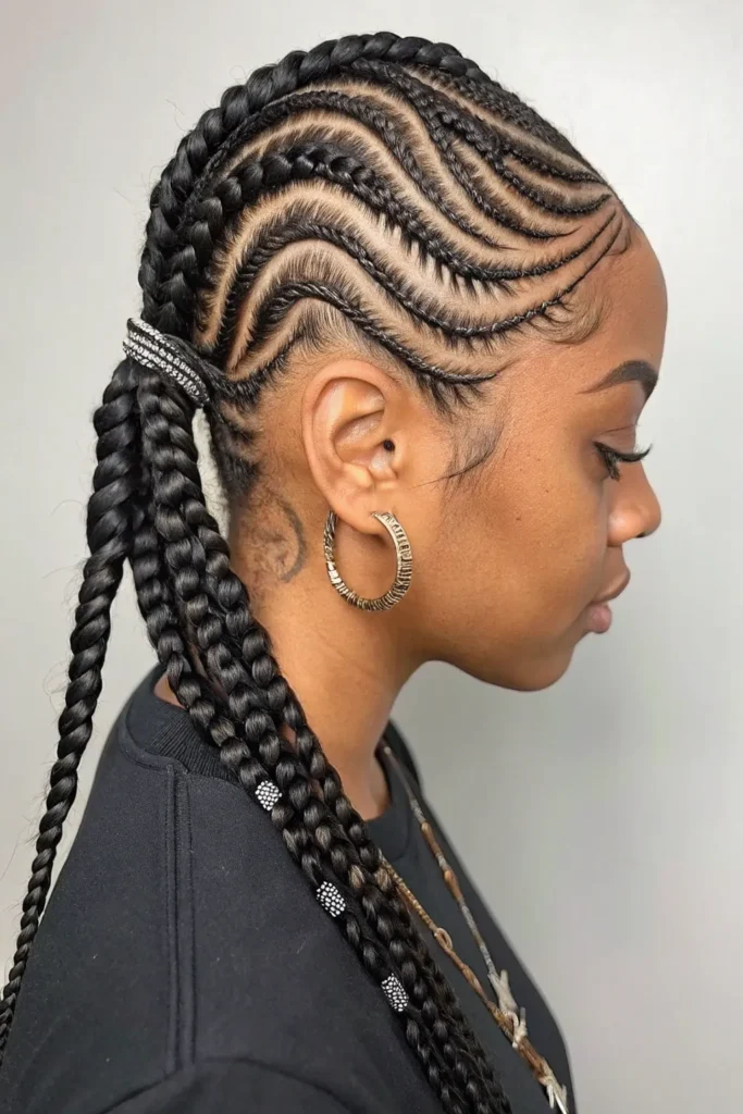 15 Half Cornrows Half Box Braids: The Perfect Fusion of Style and Texture 4 CT3