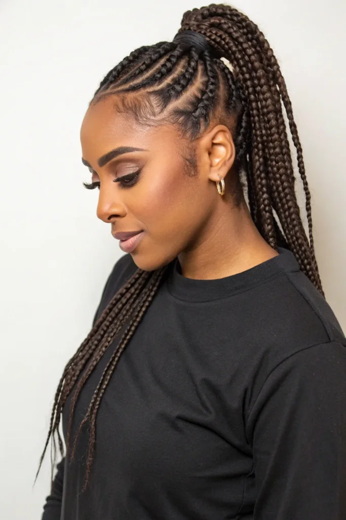 15 Half Cornrows Half Box Braids: The Perfect Fusion of Style and Texture 9 CT8