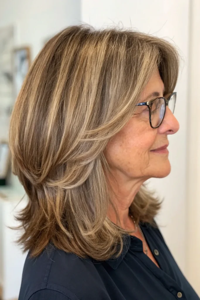 14 Medium Length Hairstyles For Women Over 50 That Look Great With Glasses 2 SP1