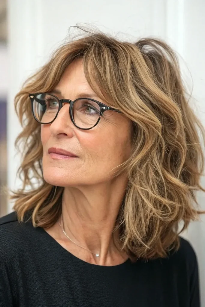 14 Medium Length Hairstyles For Women Over 50 That Look Great With Glasses 11 SP10