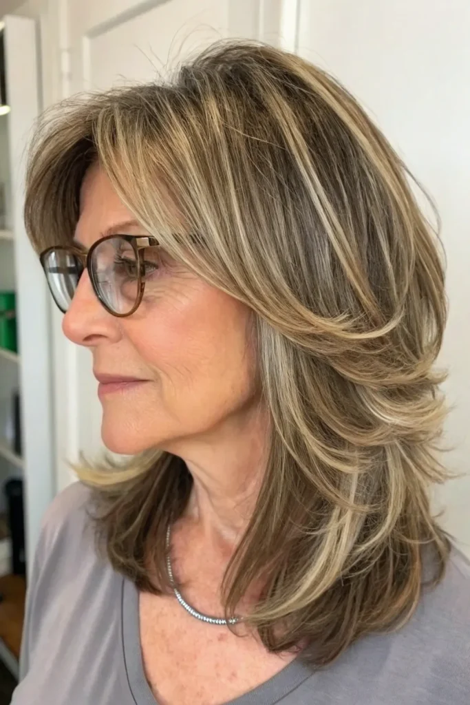 14 Medium Length Hairstyles For Women Over 50 That Look Great With Glasses 13 SP12