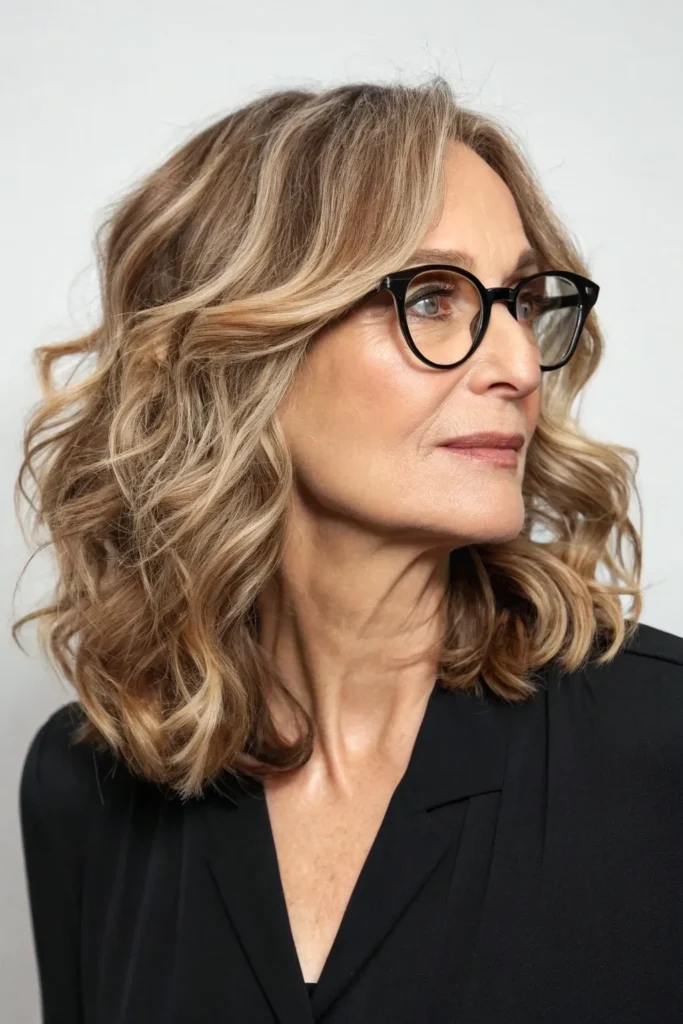 14 Medium Length Hairstyles For Women Over 50 That Look Great With Glasses 6 SP5