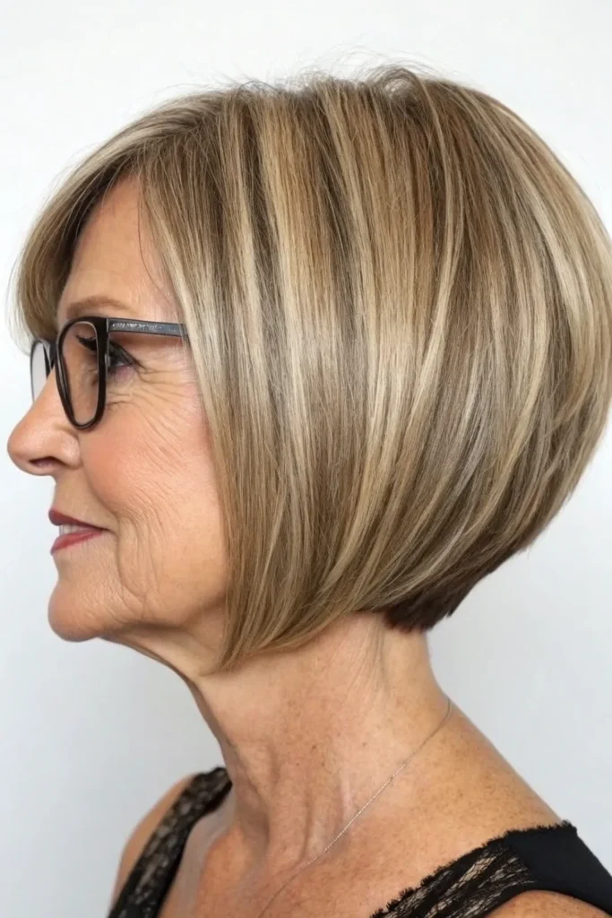 14 Medium Length Hairstyles For Women Over 50 That Look Great With Glasses 10 SP9