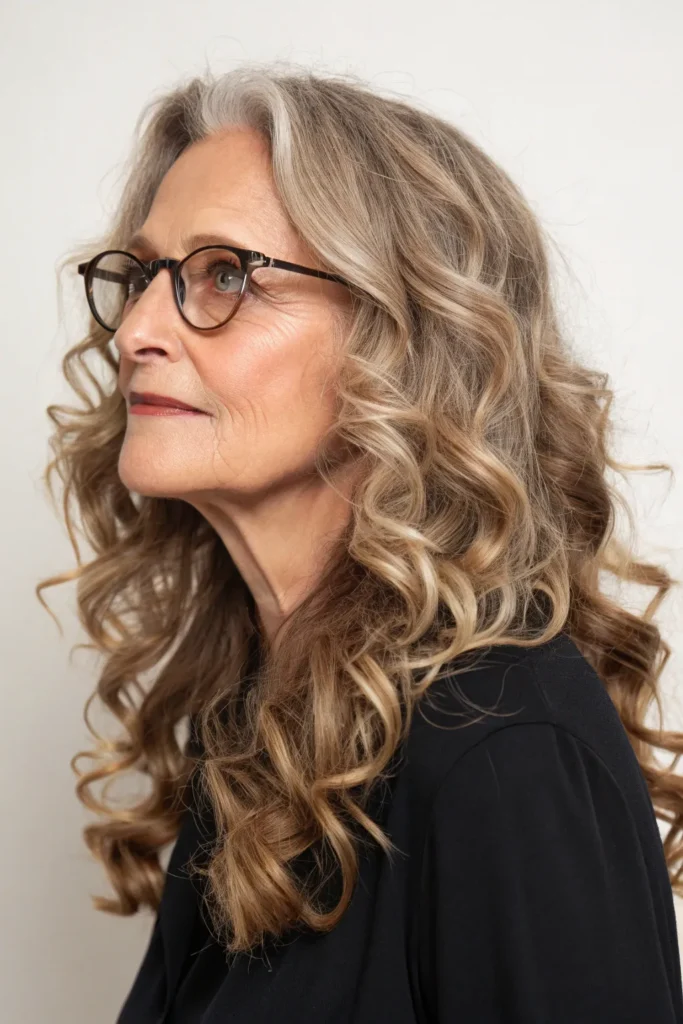 12 Stunning Long Hairstyles That Make Women Over 50 Look Amazing With Glasses 13 sl12